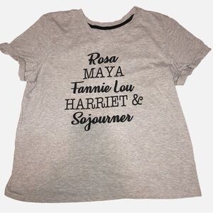Sweet Soul Clothing Co Gray Rosa Maya Fannie Lou Harriet Sojourner T-Shirt SZ L